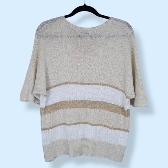 Alchemia Tricot Italian Metallic Stripe Knit Sweater - Picture 5 of 9